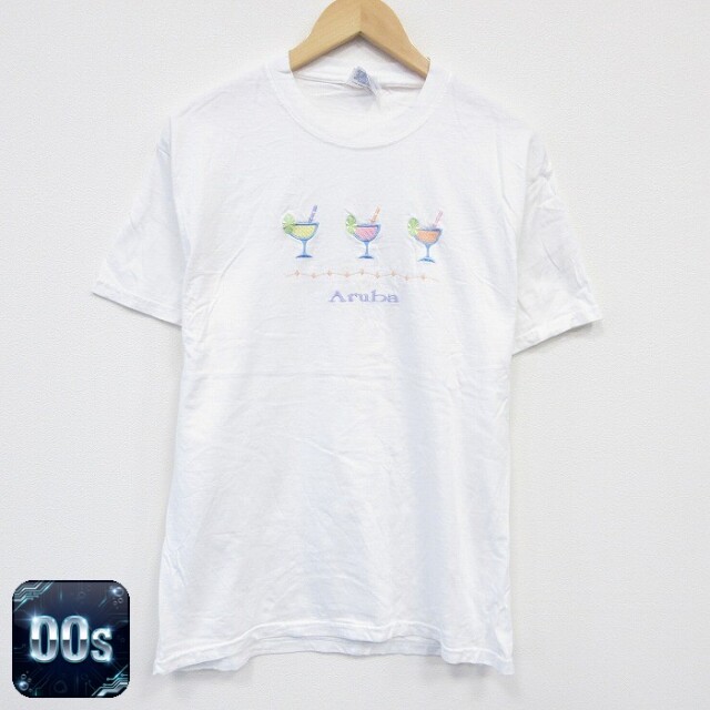 ヘインズ 00s 半袖Tシャツ カクテル刺繍 ホワイト M | 古着