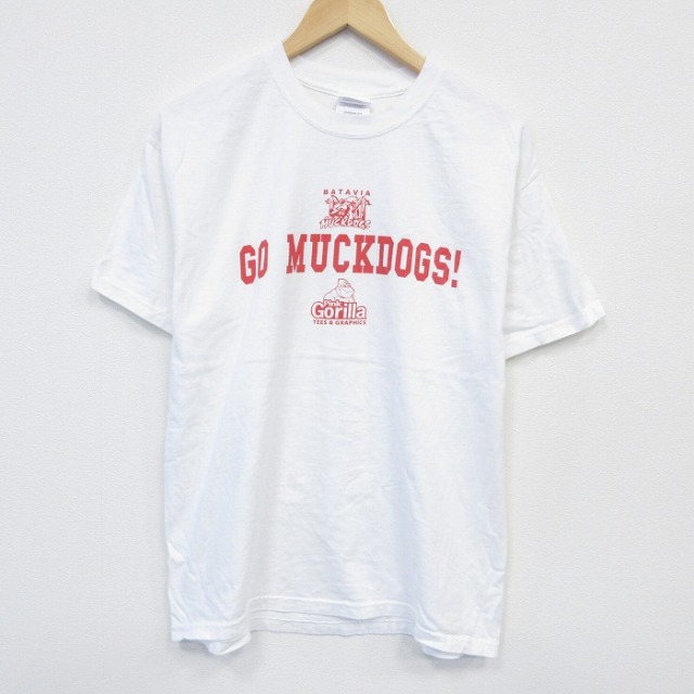 L★古着 半袖 ビンテージ Tシャツ メンズ 00年代 00s ゴリラ コットン クルーネック 白 ホワイト 25aug09 中古