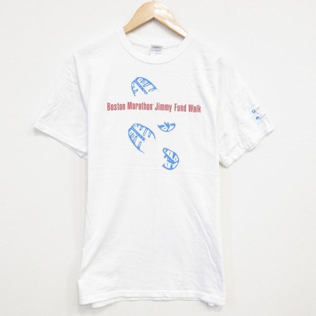 M★古着 半袖 ビンテージ Tシャツ メンズ 00年代 00s ボストンマラソン コットン クルーネック 白 ホワイト 25aug09 中古