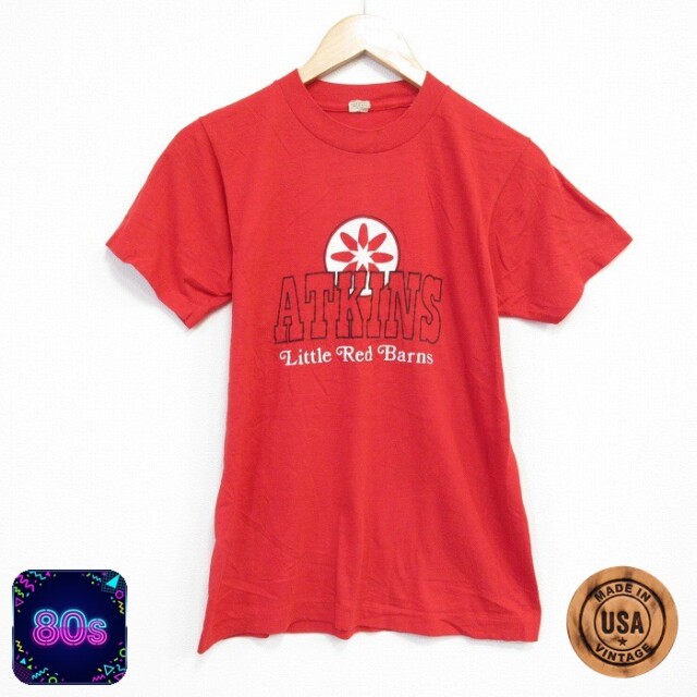 スクリーンスターズ 80s 半袖Tシャツ ATKINS レッド S | 古着