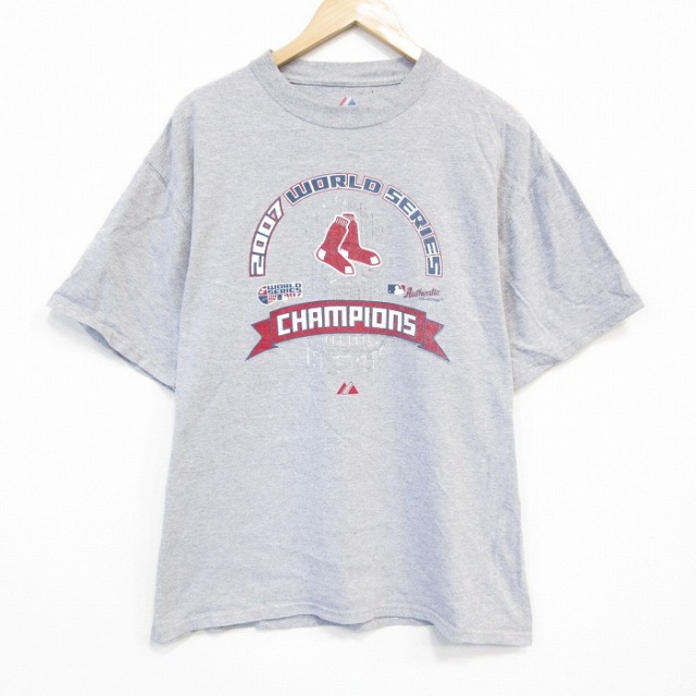 【50%OFF】マジェスティック 00s 半袖Tシャツ ボストンレッドソックス グレー XL | 古着