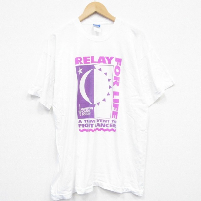 【50%OFF】XL★古着 フルーツオブザルーム 半袖 ビンテージ Tシャツ メンズ 90年代 90s REPLAY 大きいサイズ コットン クルーネック USA製 白 ホワイト 25aug12 中古