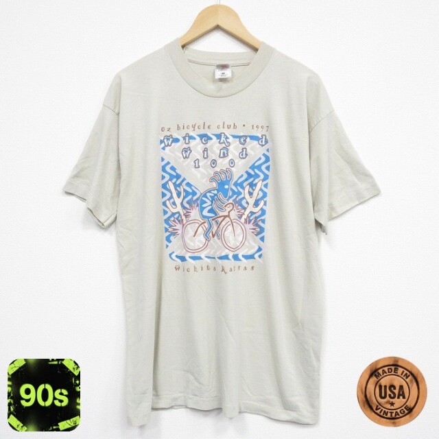 【50%OFF】フルーツオブザルーム 90s 半袖Tシャツ カンザス企業広告 ベージュ XL | 古着
