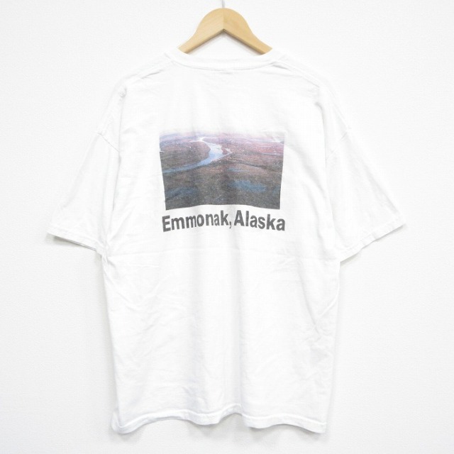 XL★古着 半袖 ビンテージ Tシャツ メンズ 00年代 00s アラスカ 大きいサイズ コットン クルーネック 白 ホワイト 25aug12 中古