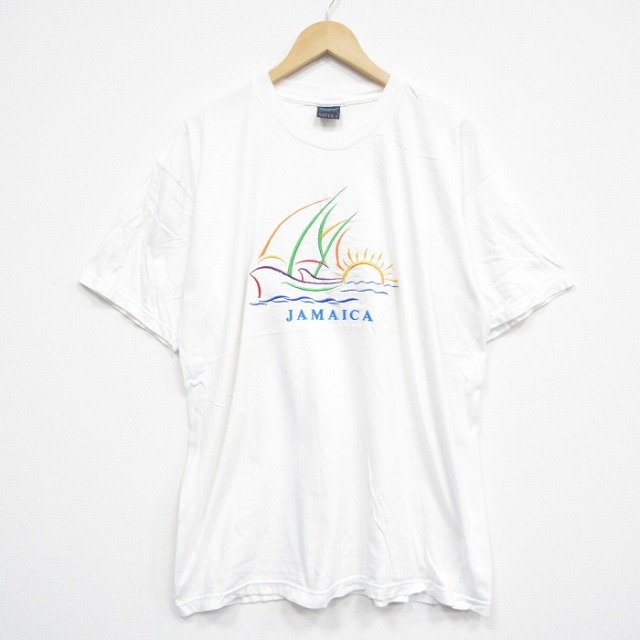 00s 半袖Tシャツ ジャマイカ刺繍 ホワイト XL | 古着