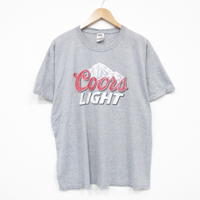 【20%OFF】XL★古着 フルーツオブザルーム 半袖 ビンテージ Tシャツ メンズ 00年代 00s クアーズライト クルーネック グレー 霜降り 25aug12 中古