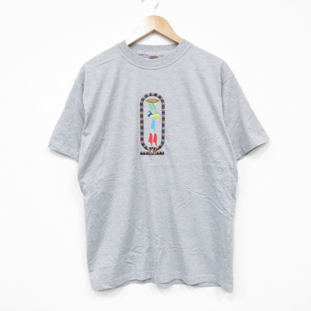 00s 半袖Tシャツ ライオン刺繍 グレー L | 古着
