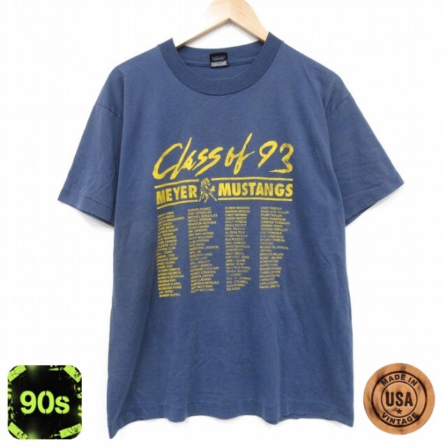 スクリーンスターズ 90s 半袖Tシャツ 名簿 ネイビー L | 古着