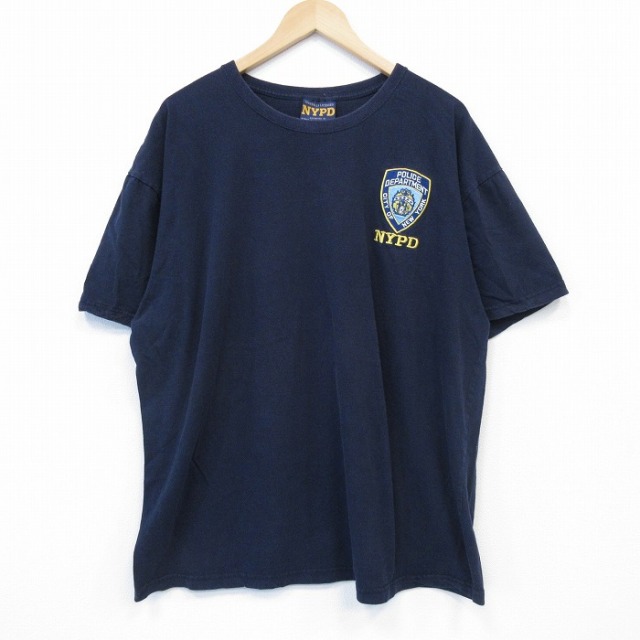 00s 半袖Tシャツ ポリス ネイビー XL | 古着
