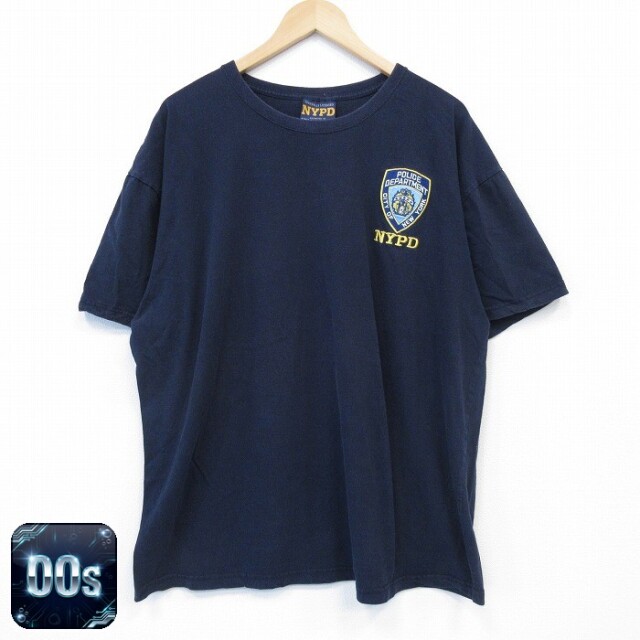 00s 半袖Tシャツ ポリス ネイビー XL | 古着