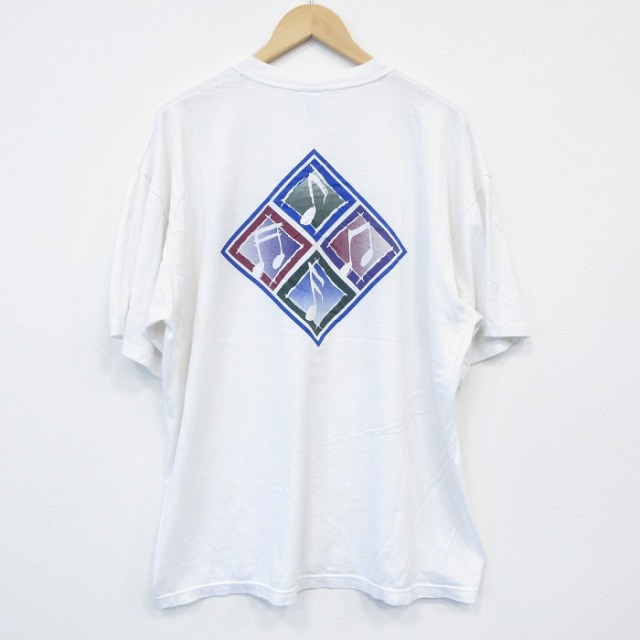 90s 半袖Tシャツ 音符 ホワイト XL | 古着