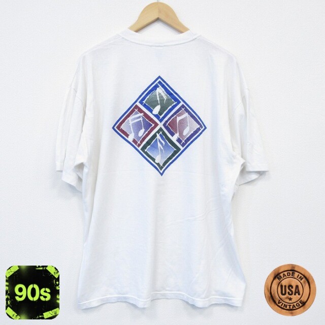 90s 半袖Tシャツ 音符 ホワイト XL | 古着