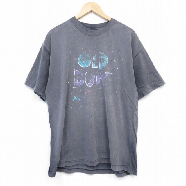 XL★古着 半袖 ビンテージ Tシャツ メンズ 00年代 00s OLD コットン クルーネック 黒 ブラック 25aug13 中古