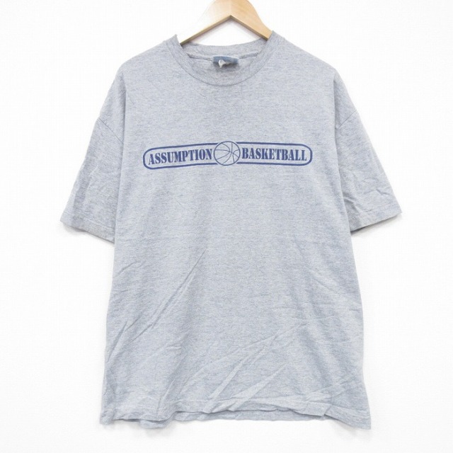 00s 半袖Tシャツ バスケとボール グレー XL | 古着