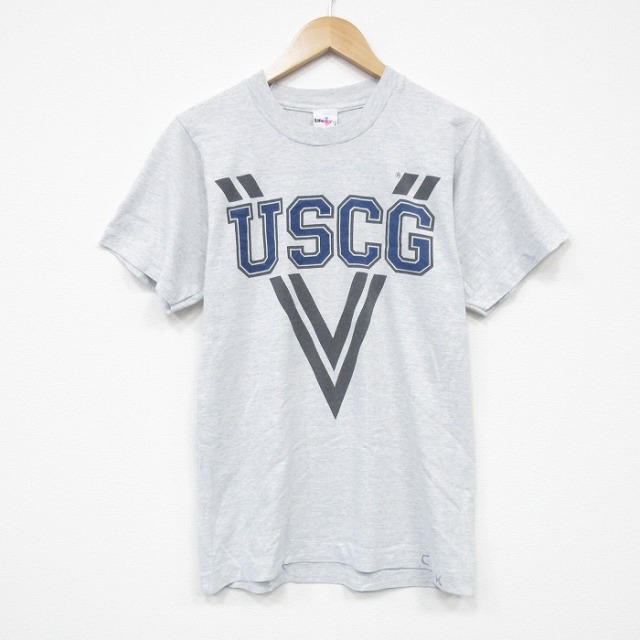 M★古着 半袖 ビンテージ Tシャツ メンズ 90年代 90s ミリタリー USCG クルーネック USA製 グレー 霜降り 【spe】 25aug13 中古