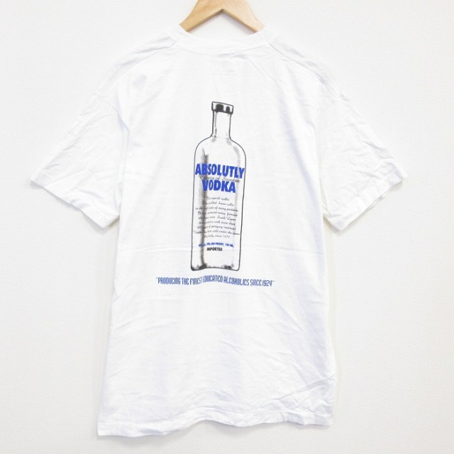 XL★古着 フルーツオブザルーム 半袖 ビンテージ Tシャツ メンズ 90年代 90s VODKA コットン クルーネック 白 ホワイト 25aug18 中古