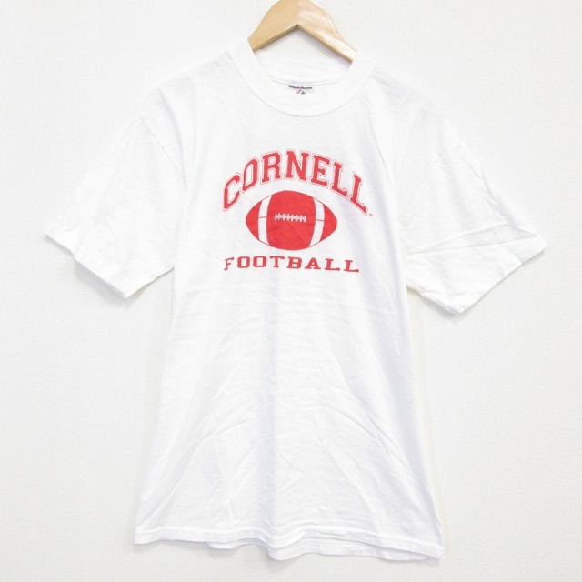 L★古着 ジャージーズ 半袖 ビンテージ Tシャツ メンズ 00年代 00s フットボール コットン クルーネック 白 ホワイト 25aug18 中古