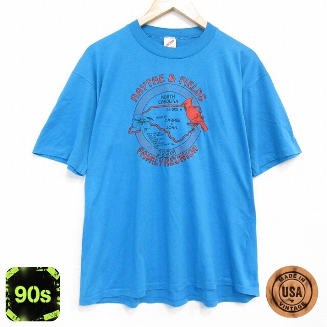 ジャージーズ 90s 半袖Tシャツ ノースカロライナ ライトブルー XL | 古着