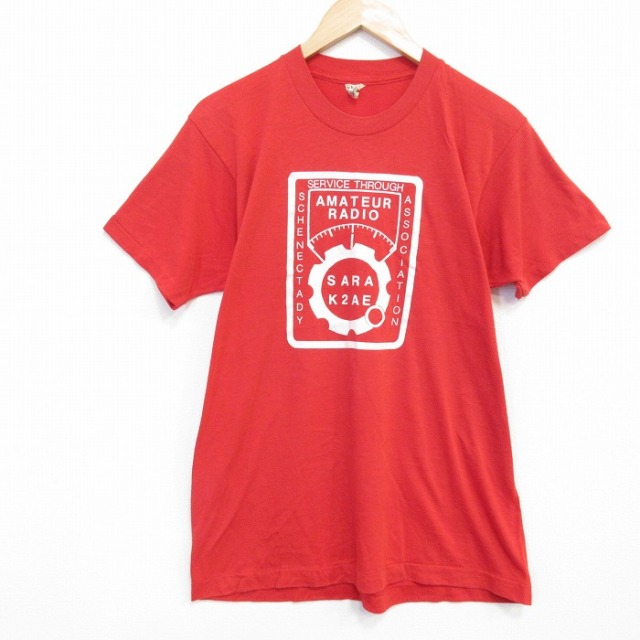 L★古着 スクリーンスターズ 半袖 ビンテージ Tシャツ メンズ 80年代 80s SARA クルーネック USA製 赤 レッド 25aug18 中古