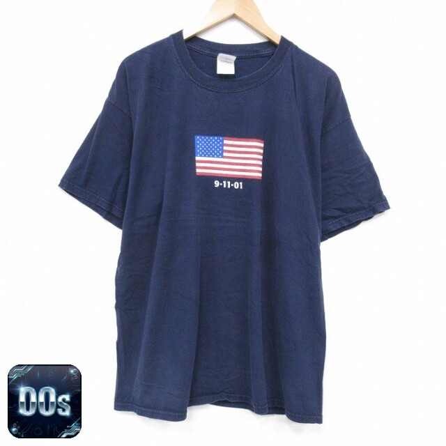 00s 半袖Tシャツ 星条旗 ネイビー XL | 古着