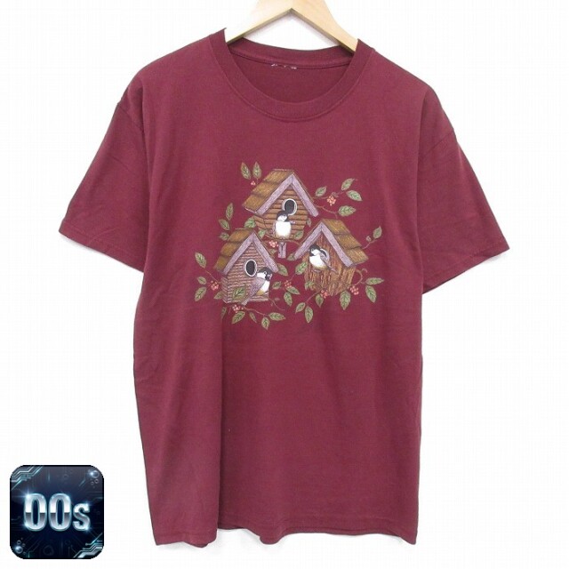 00s 半袖Tシャツ 鳥小屋 バーガンディ L | 古着