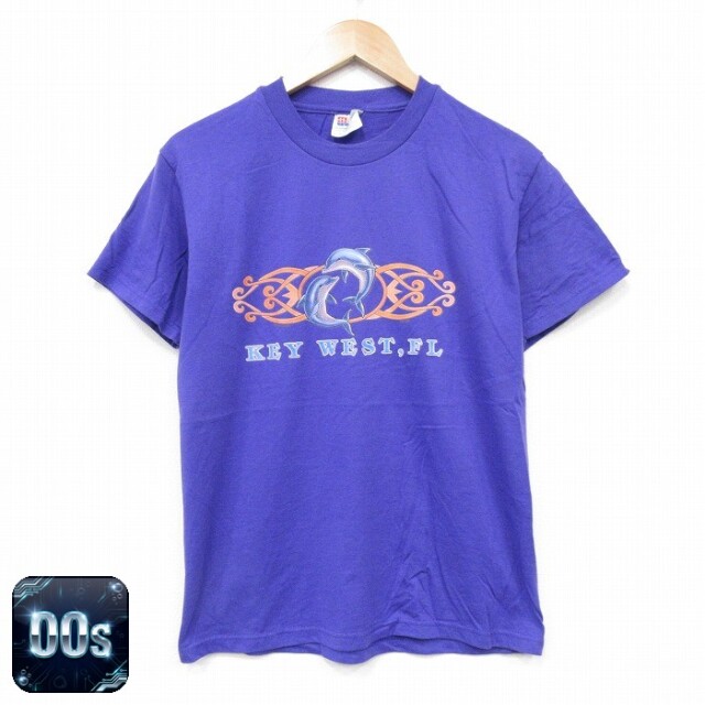 ヘインズ 00s 半袖Tシャツ イルカ パープル M | 古着