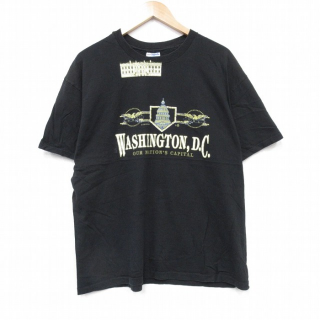 ヘインズ 90s 半袖Tシャツ ワシントンDC ブラック XL | 古着