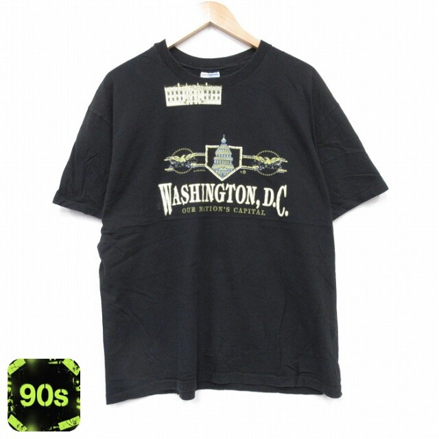ヘインズ 90s 半袖Tシャツ ワシントンDC ブラック XL | 古着
