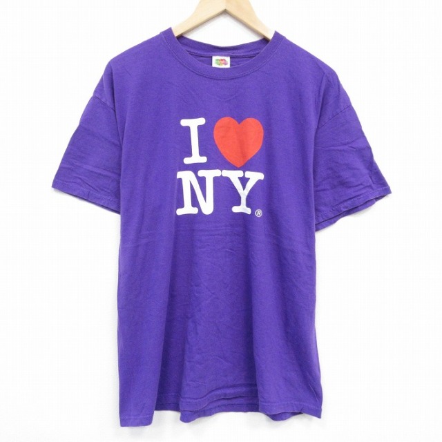 XL★古着 フルーツオブザルーム 半袖 ビンテージ Tシャツ メンズ 00年代 00s INY コットン クルーネック 紫 パープル 25aug28 中古