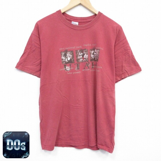 00s 半袖Tシャツ ユタ バーガンディ L | 古着
