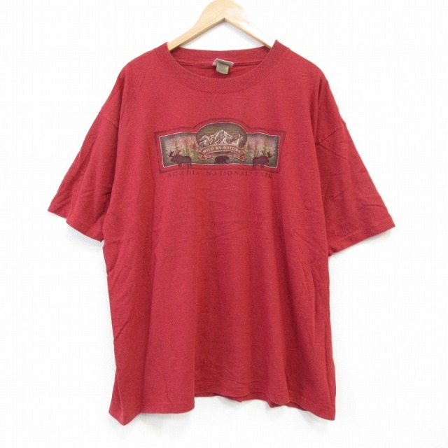 マカディ国立公園 00s 半袖Tシャツ レッド XL | 古着