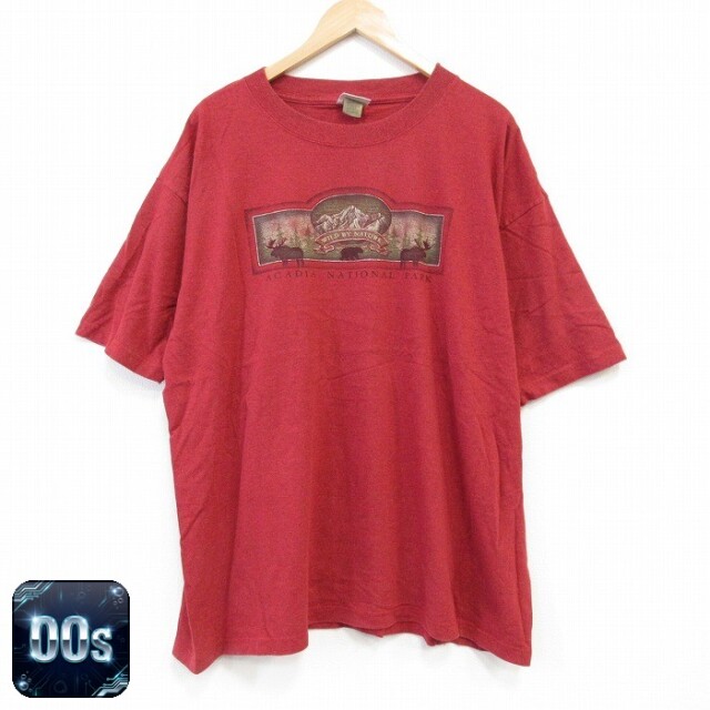 マカディ国立公園 00s 半袖Tシャツ レッド XL | 古着