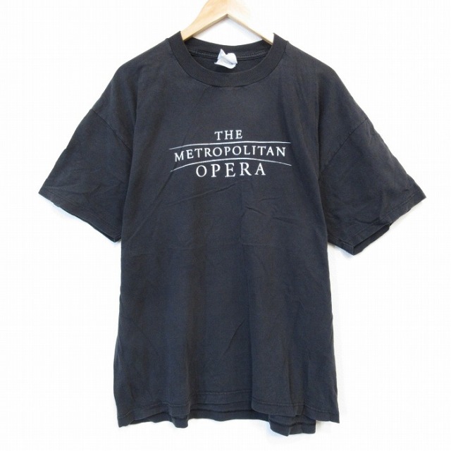 XL★古着 ジャージーズ 半袖 ビンテージ Tシャツ メンズ 00年代 00s オペラ 大きいサイズ コットン クルーネック 黒 ブラック 25aug26 中古