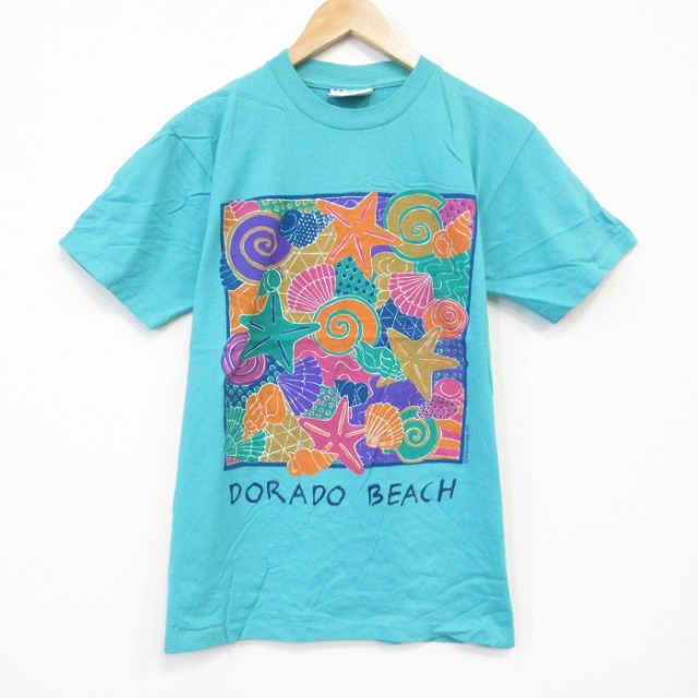 90s 半袖Tシャツ ビーチ ライトブルー M | 古着