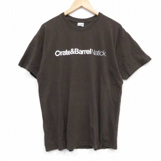 L★古着 半袖 ビンテージ Tシャツ メンズ 00年代 00s Crate コットン クルーネック こげ茶 ブラウン 25sep01 中古