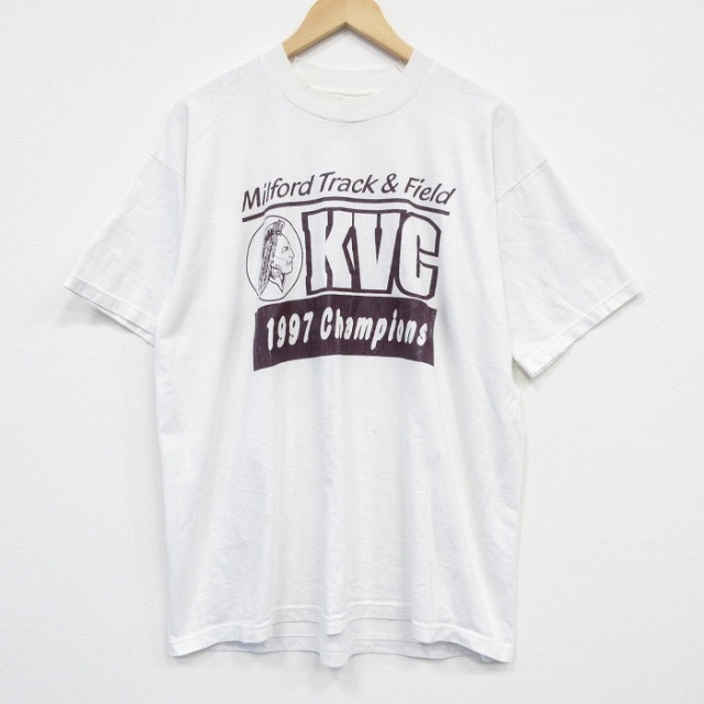 【20%OFF】XL★古着 フルーツオブザルーム 半袖 ビンテージ Tシャツ メンズ 90年代 90s インディアン クルーネック 白 ホワイト 25sep01 中古