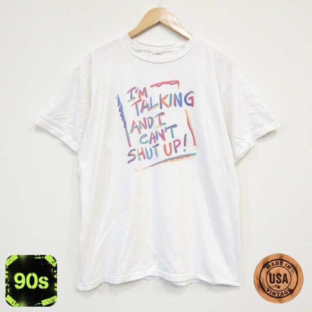 90s 半袖Tシャツ メッセージ ホワイト XL | 古着