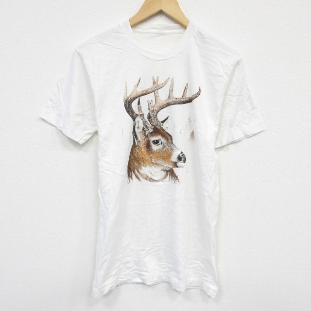 【50%OFF】90s 半袖Tシャツ シカ ホワイト S | 古着