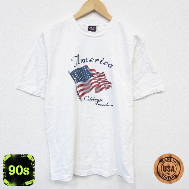 90s 半袖Tシャツ 星条旗 ホワイト L | 古着