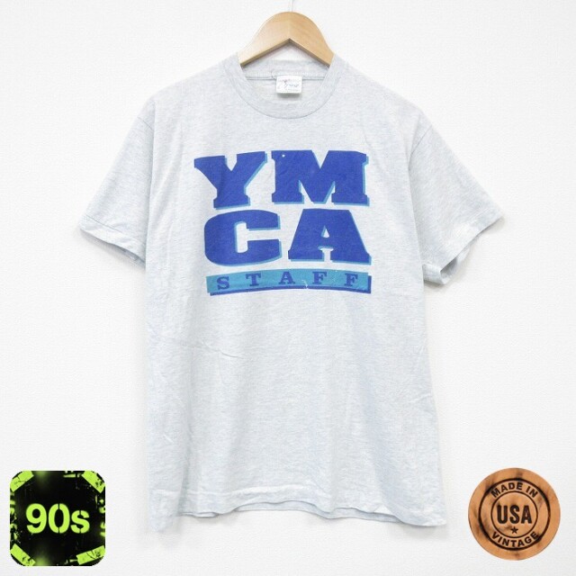 90s 半袖Tシャツ YMCA 薄グレー L | 古着