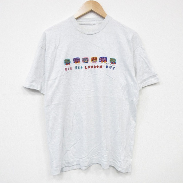 90s 半袖Tシャツ バス刺繍 グレー L | 古着
