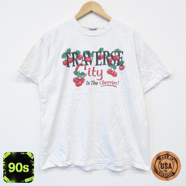 オニータ 90s 半袖Tシャツ サクランボ ホワイト XL | 古着