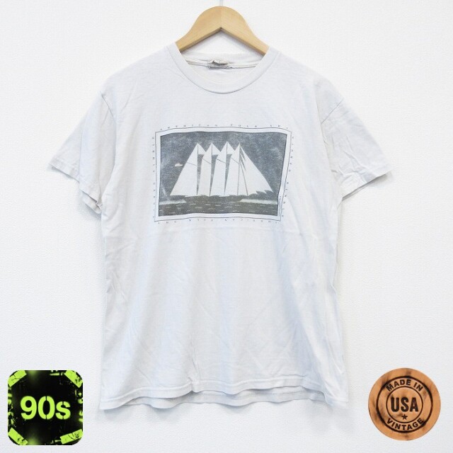 90s 半袖Tシャツ 船 ベージュ L | 古着