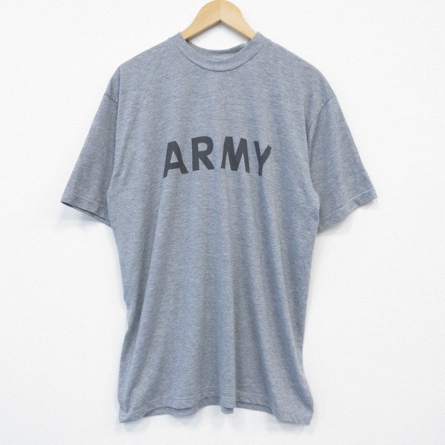 【20%OFF】XL★古着 半袖 Tシャツ メンズ ミリタリー アーミー ARMY リフレクターコットン クルーネック グレー 霜降り 25sep02 中古