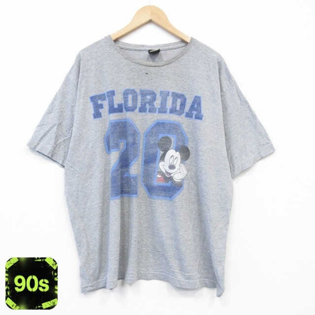 ディズニー 90s 半袖Tシャツ ミッキーマウス グレー XL | 古着