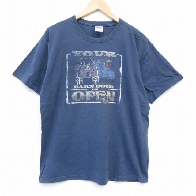 00s 半袖Tシャツ OPEN ネイビー L | 古着
