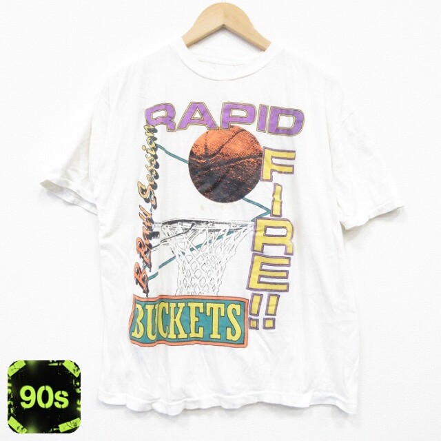 90s 半袖Tシャツ バスケットボール ホワイト L | 古着