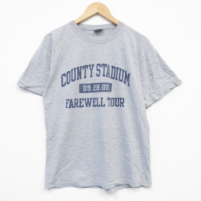 L★古着 半袖 ビンテージ Tシャツ メンズ 00年代 00s カントリー クルーネック グレー 霜降り 25sep03 中古