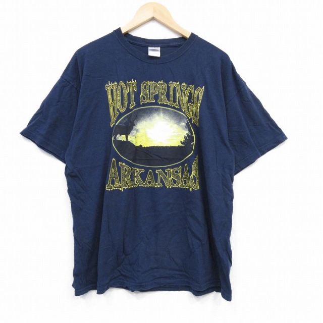 00s 半袖Tシャツ アーカンソー ネイビー XL | 古着