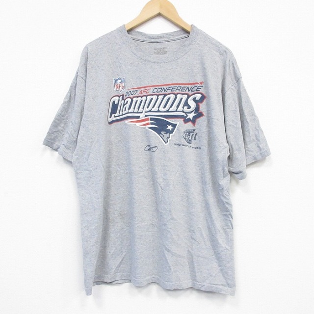 リーボック 00s 半袖Tシャツ NFLニューイングランドペイトリオッツ グレー XL | 古着